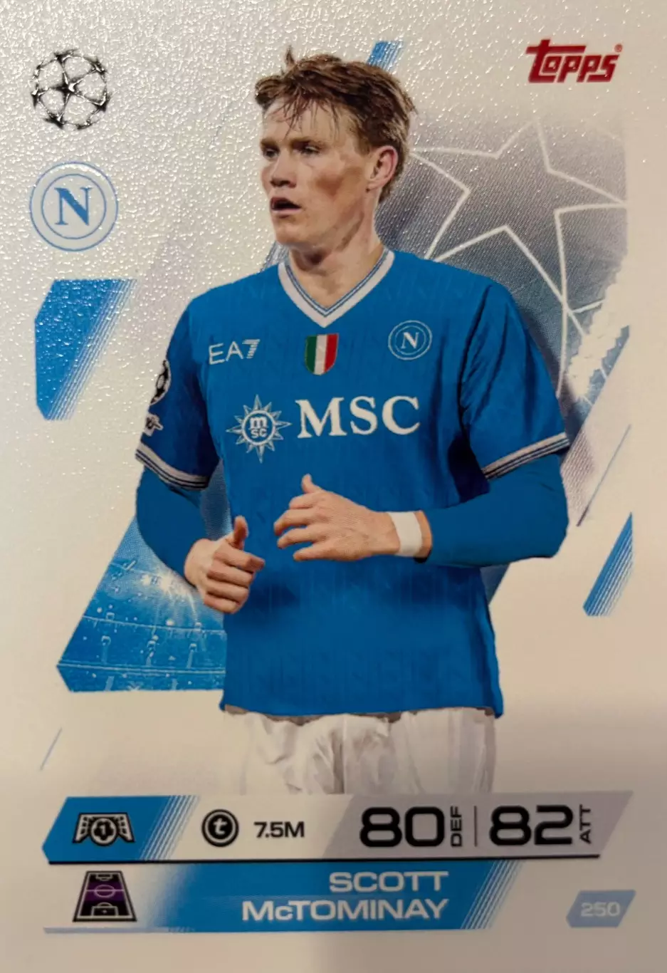 Карточка Скотт Мактоминей Манчестер Юнайтед, Наполи Лига Чемпионов 2025-26 TOPPS