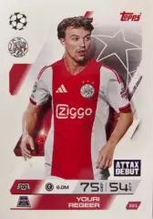 Футбол Карточка Youri Regeer/Юри Регер Аякс, Твенте Лига Чемпионов 2025-26 TOPPS