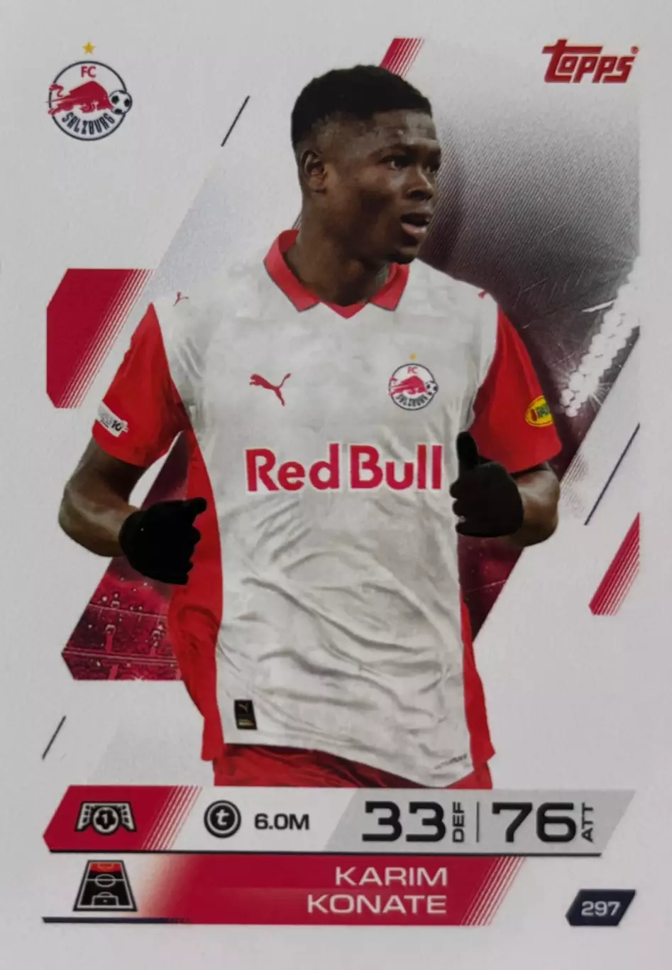 Футбол. Карточка Карим Конате Ред Булл Зальцбург Лига Чемпионов 2025-26 TOPPS
