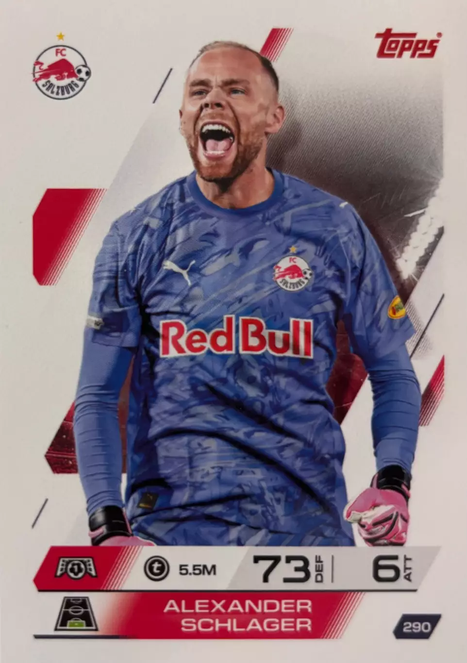 Футбол. Карточка Александер Шлагер Ред Булл Зальцбург Лига Чемпионов 2025-26