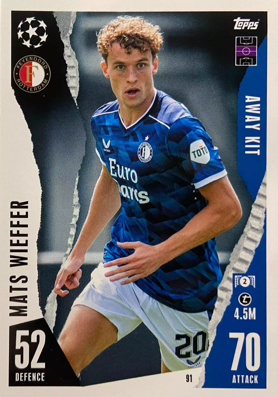 Футбол Карточка Wieffer/Матс Виффер Фейеноорд, Брайтон Лига Чемпионов 2023/24