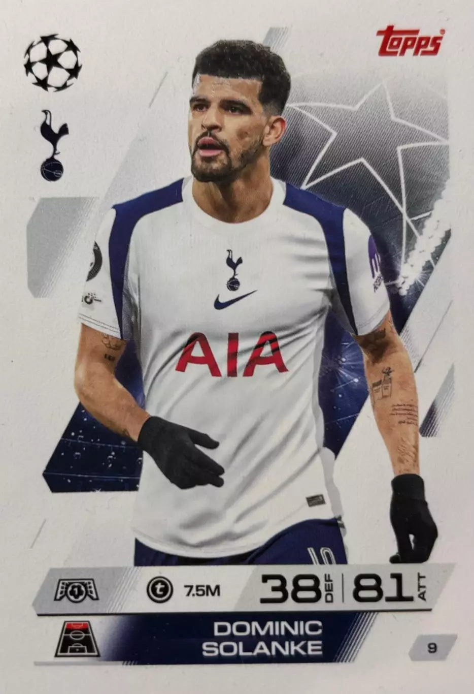 Карточка Доминик Соланке Тоттенхэм Хотспур, Ливерпуль Лига Чемпионов 2025-26
