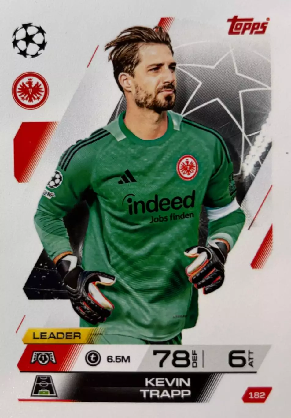 Футбол. Карточка Кевин Трапп Айнтрахт, ПСЖ Лига Чемпионов 2025-26 TOPPS