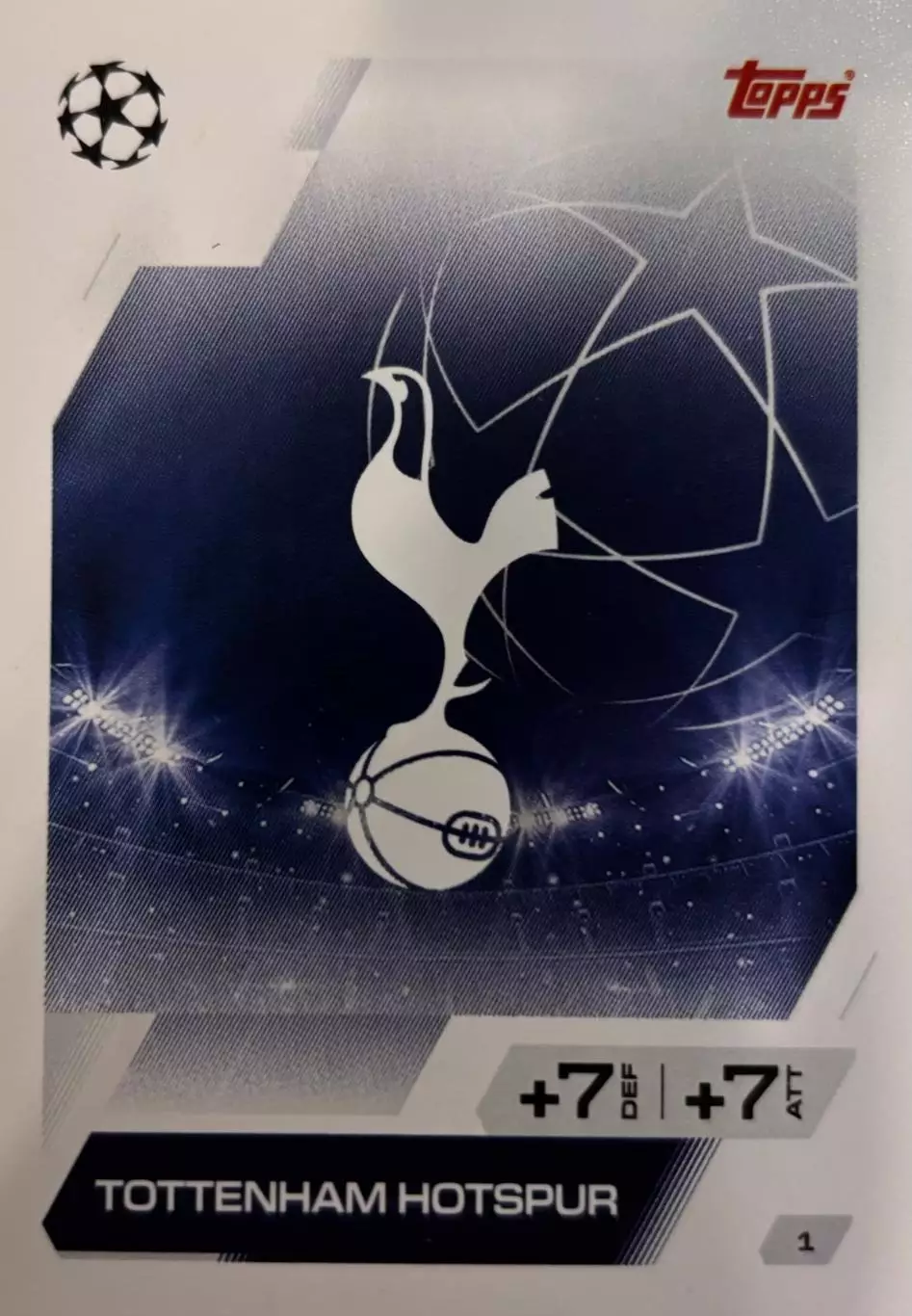 Футбол. Карточка Логотип/Эмблема Тоттенхэм Хотспур Лига Чемпионов 2025-26 TOPPS