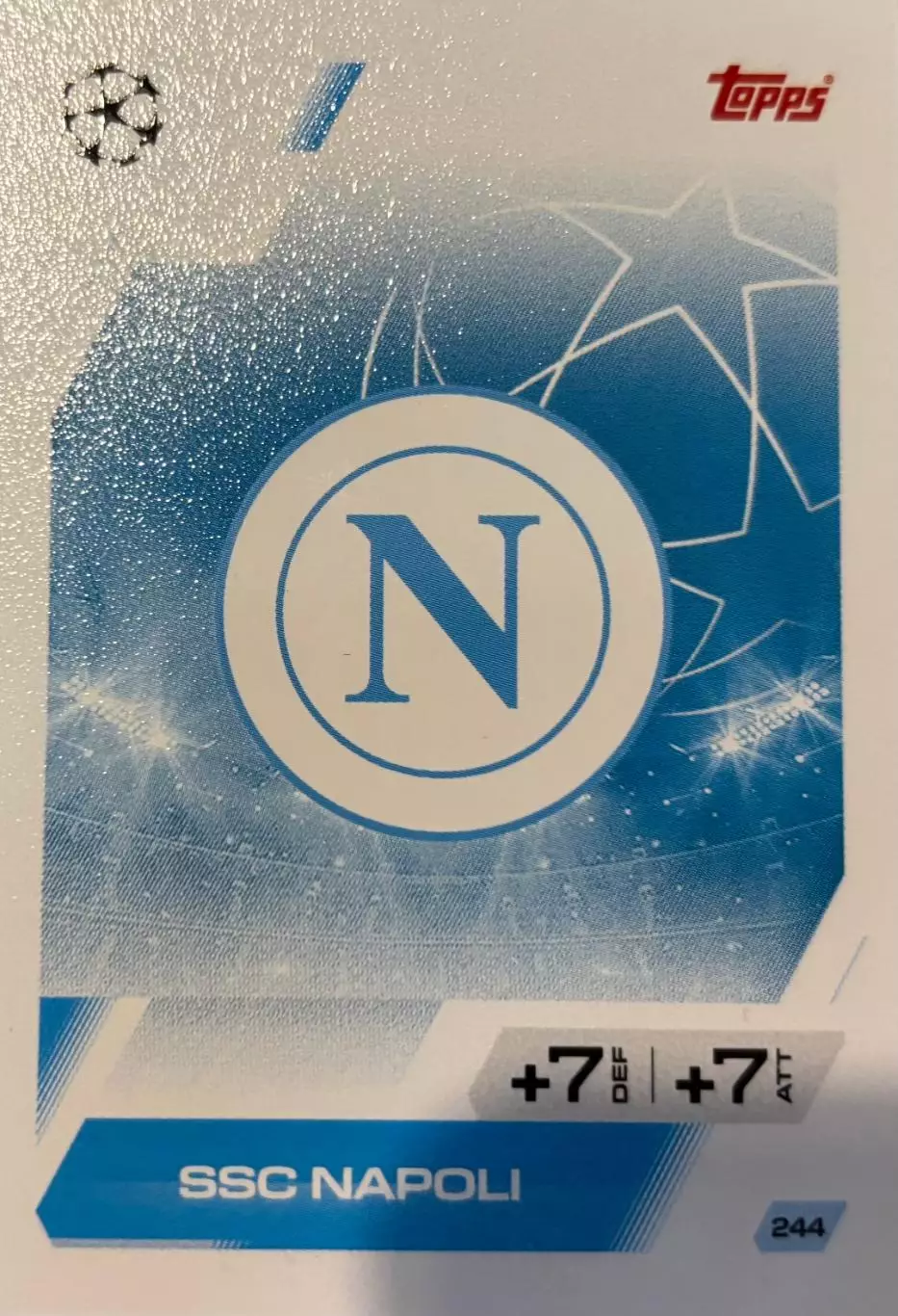 Футбол. Карточка Логотип/Эмблема SSC Napoli/Наполи Лига Чемпионов 2025-26 TOPPS