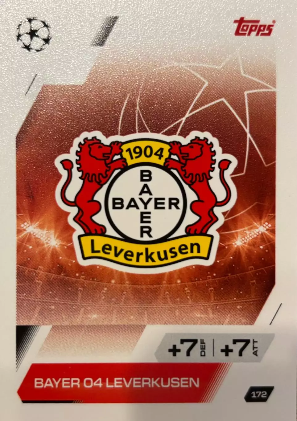 Футбол. Карточка Логотип/Эмблема Байер 04 Лига Чемпионов 2025-26 TOPPS