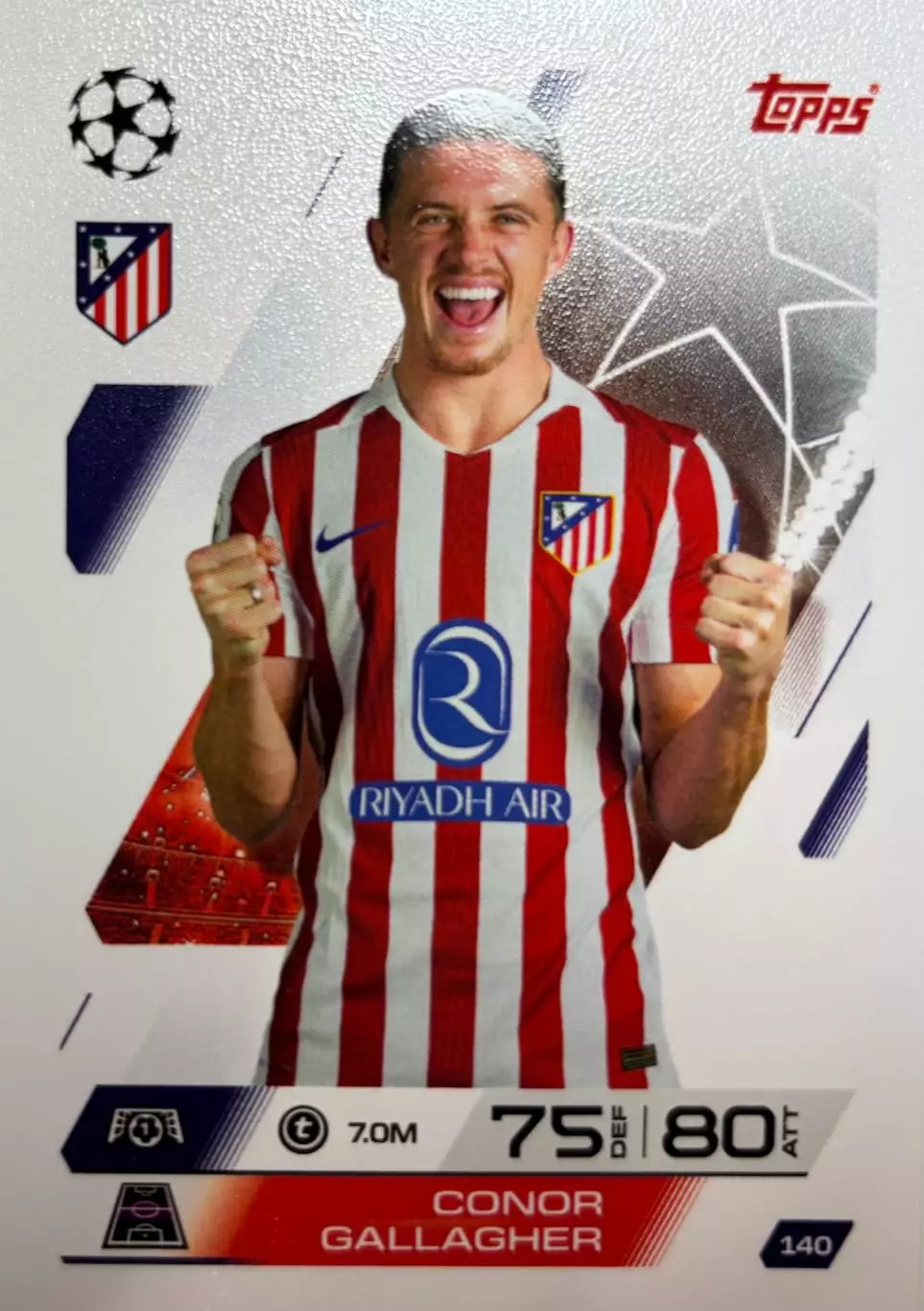 Футбол. Карточка Конор Галлахер Атлетико Мадрид, Челси Лига Чемпионов 2025-26