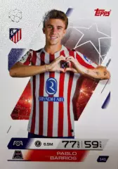 Футбол. Карточка Пабло Барриос Атлетико Мадрид Лига Чемпионов 2025-26 TOPPS