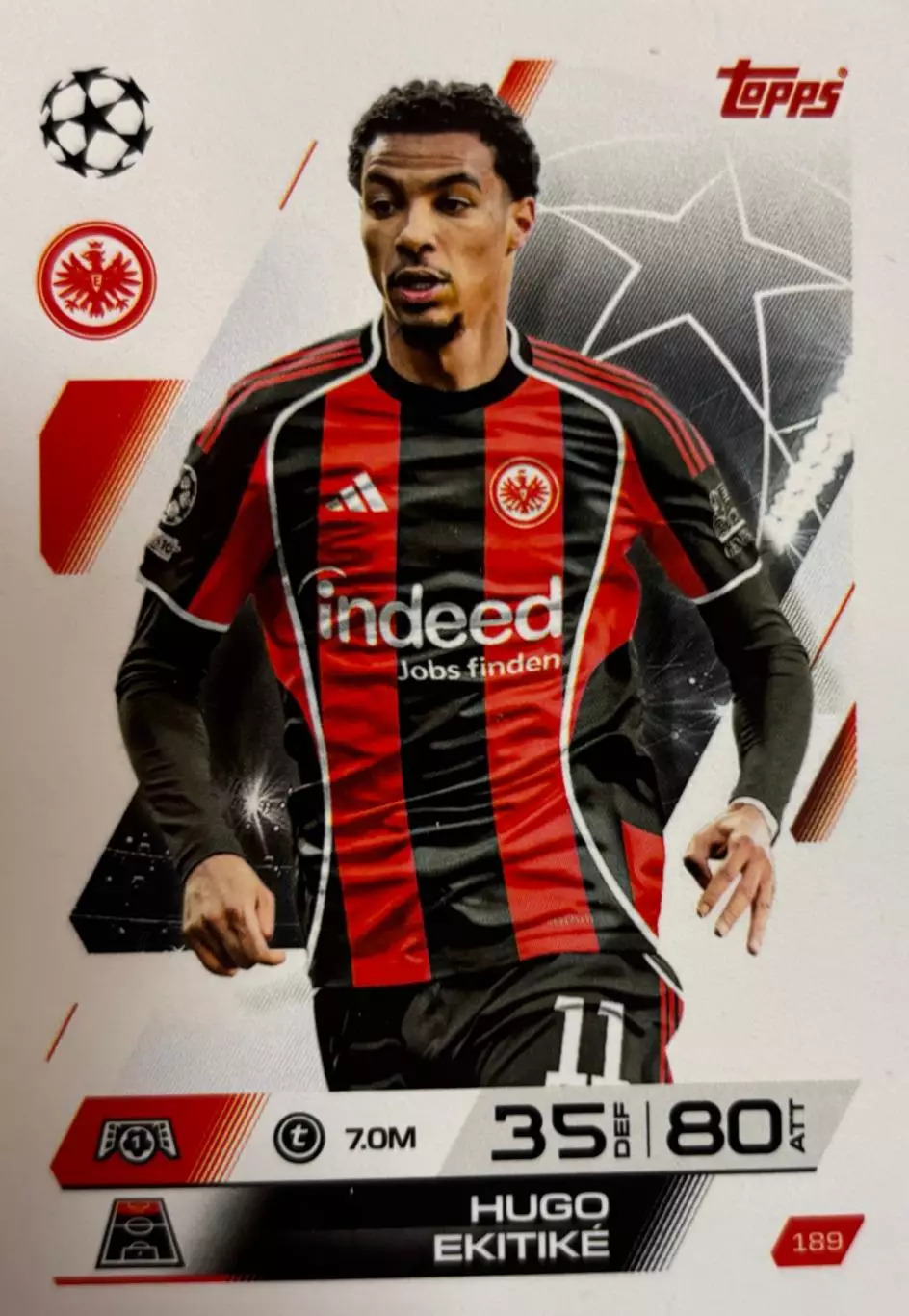 Футбол. Карточка Юго Экитике Айнтрахт, Ливерпуль, ПСЖ Лига Чемпионов 2025-26