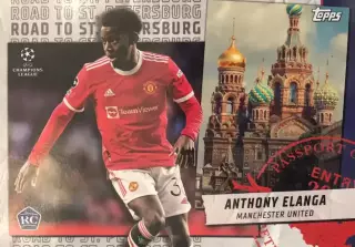 Футбол. Карточка Антони Эланга Манчестер Юнайтед Лига Чемпионов 2021-22 TOPPS