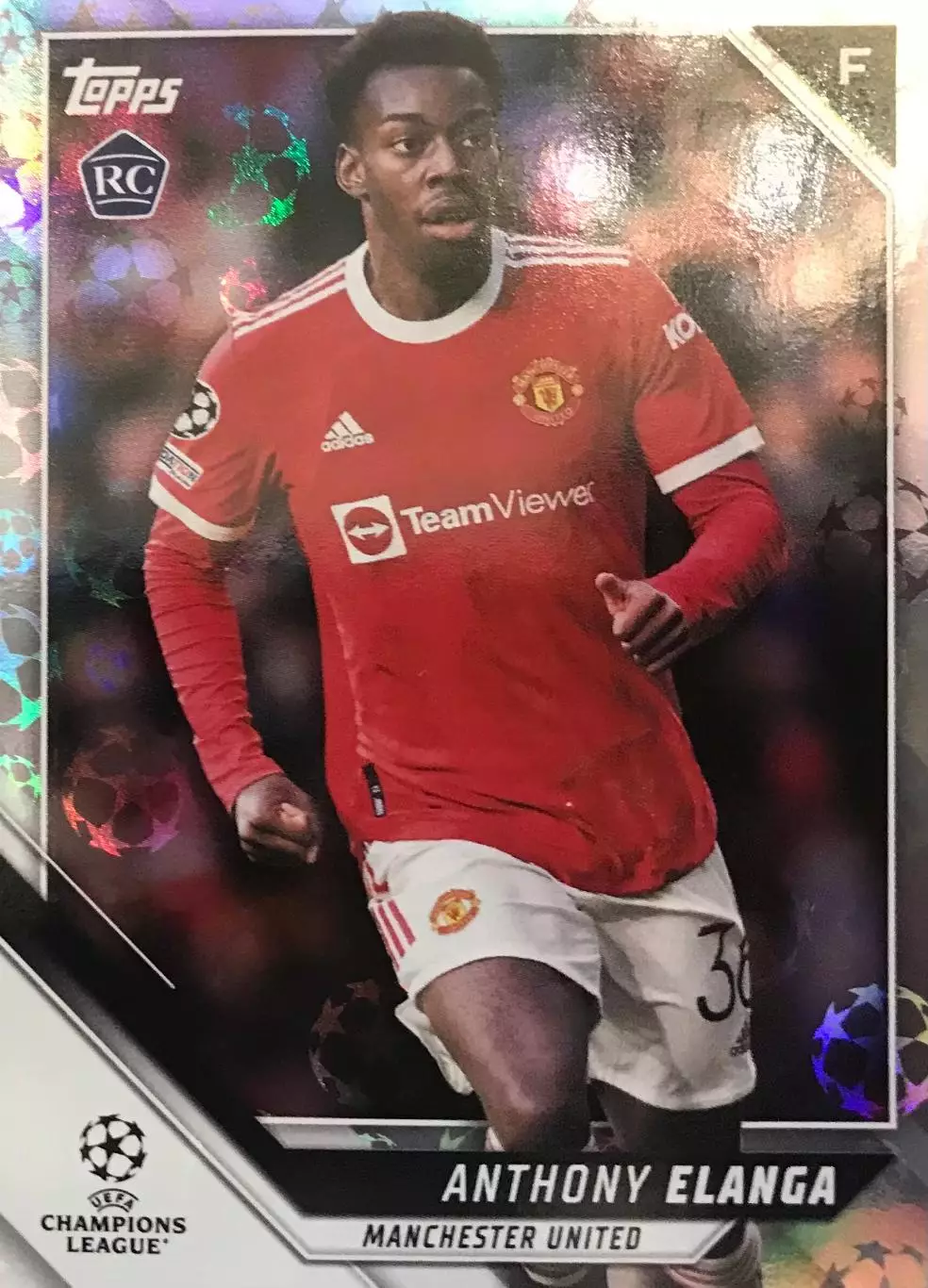 Футбол Карточка Антони Эланга Манчестер Юнайтед Лига Чемпионов 2021-22 TOPPS