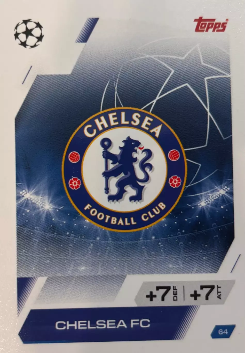 Футбол. Карточка Логотип/Эмблема Челси Лондон Лига Чемпионов 2025-26 TOPPS