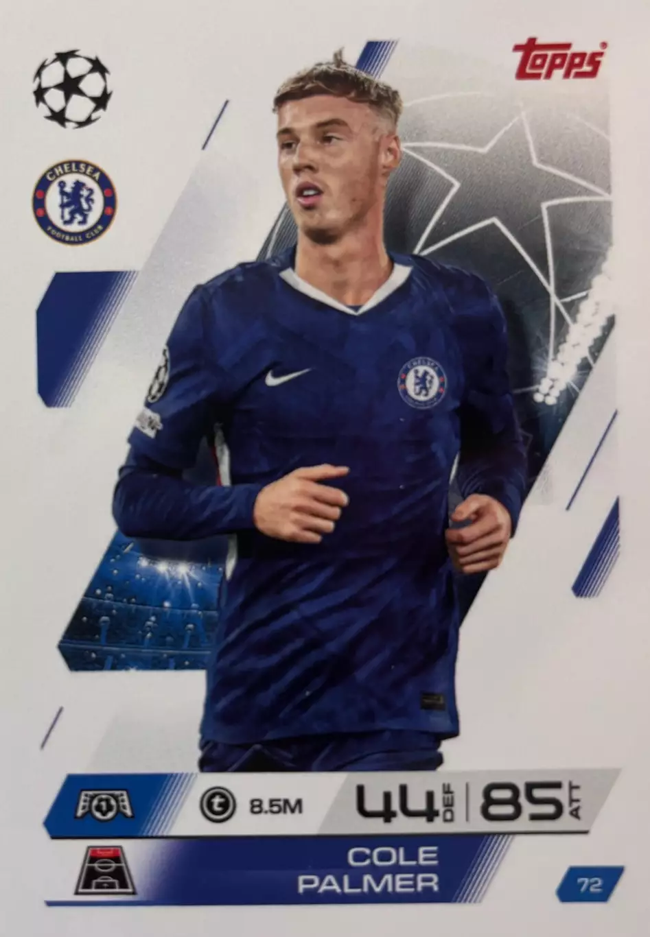 Футбол Карточка Коул Палмер Челси, Манчестер Сити Лига Чемпионов 2025-26 TOPPS