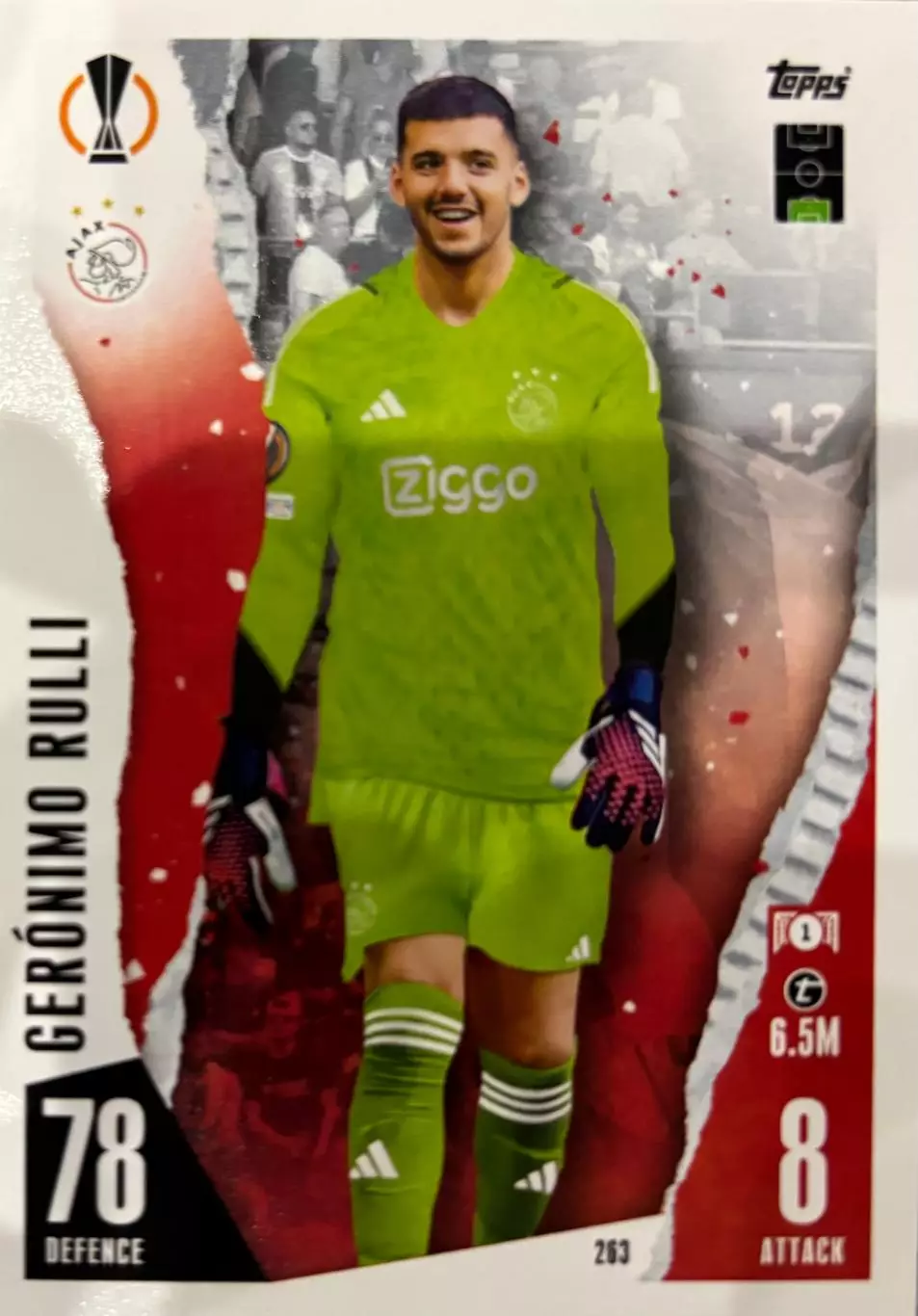 Футбол. Карточка Херонимо Рульи Аякс, Олимпик Марсель Лига Европы 2023-24 TOPPS