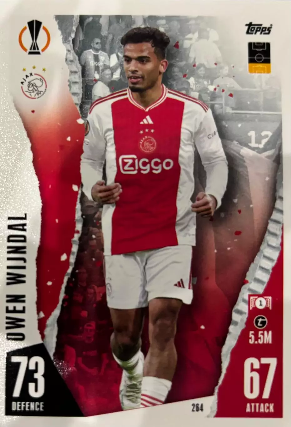 Футбол. Карточка Owen Wijndal/Оуэн Вейндал Аякс, АЗ Лига Европы 2023-24 TOPPS