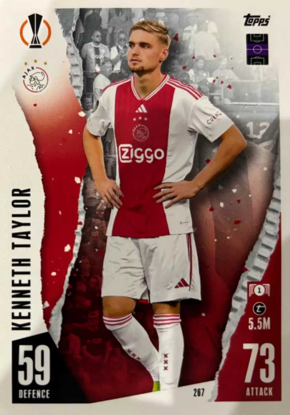 Футбол. Карточка Кеннет Тейлор Аякс, Лацио Лига Европы 2023-24 TOPPS