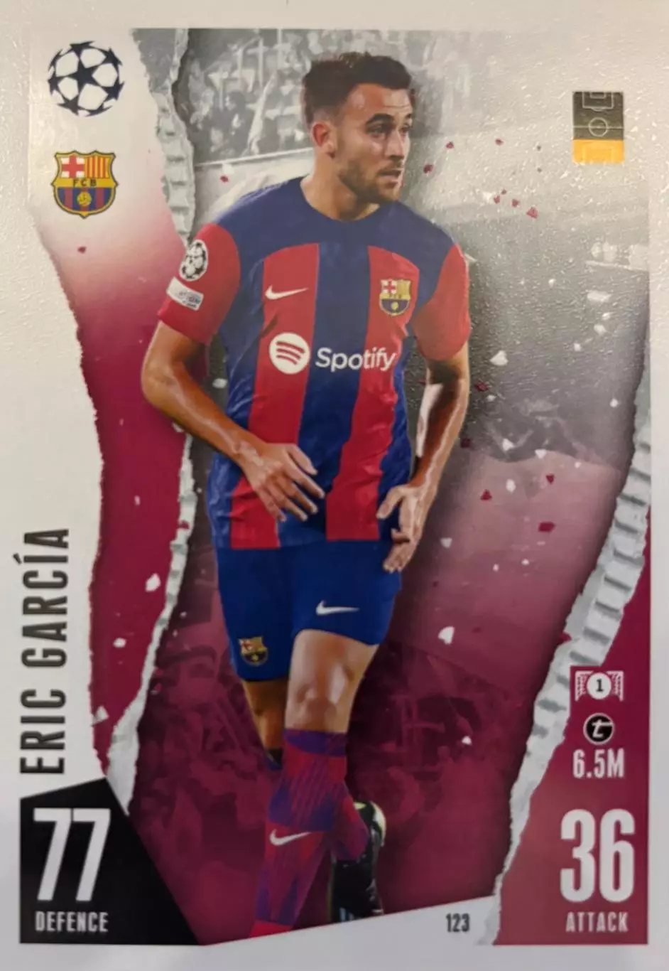 Карточка Эрик Гарсия Барселона, Манчестер Сити, Жирона Лига Чемпионов 2023-24