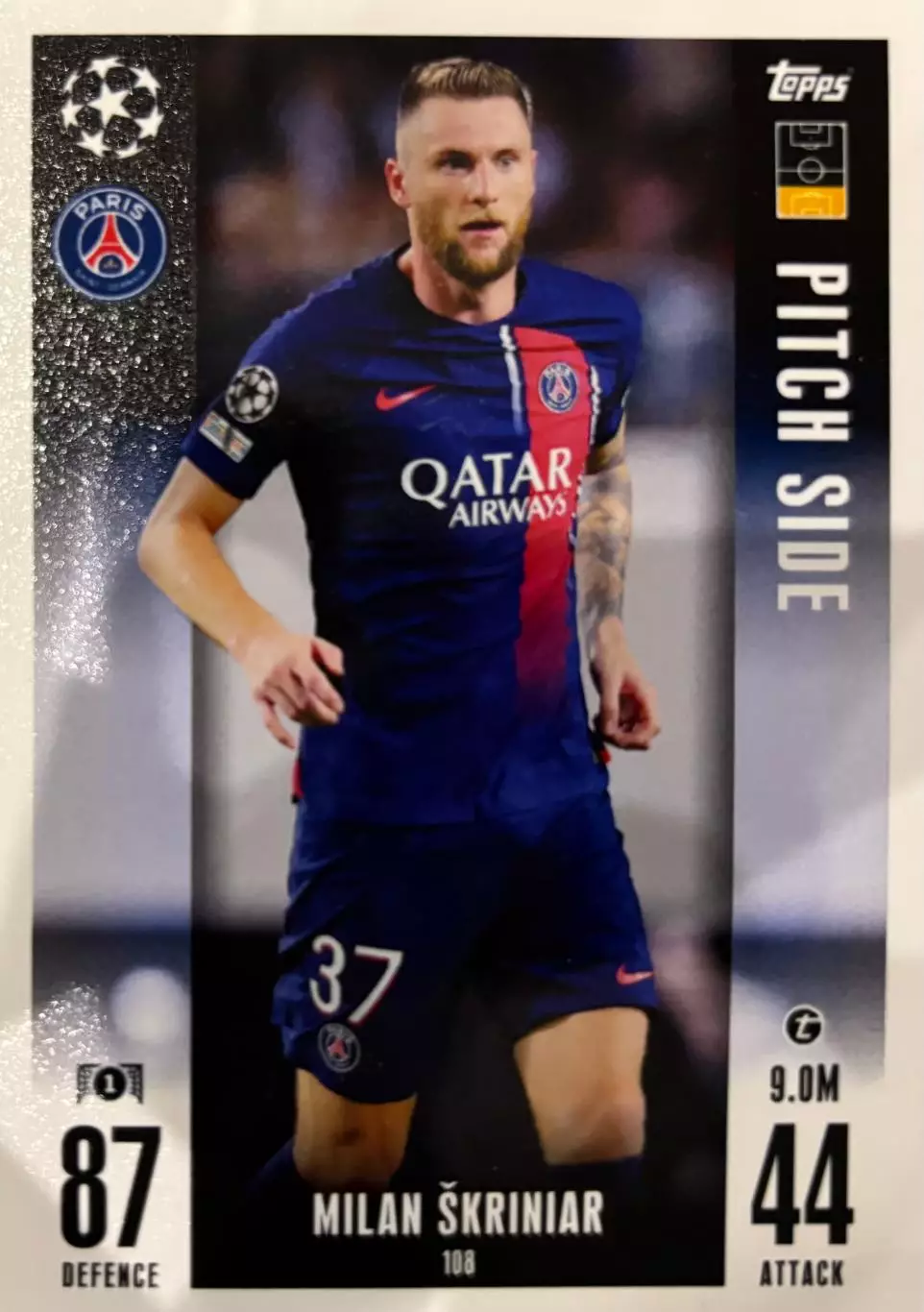 Футбол. Карточка Милан Шкриньяр Пари Сен-Жермен, Интер Лига Чемпионов 2023-24