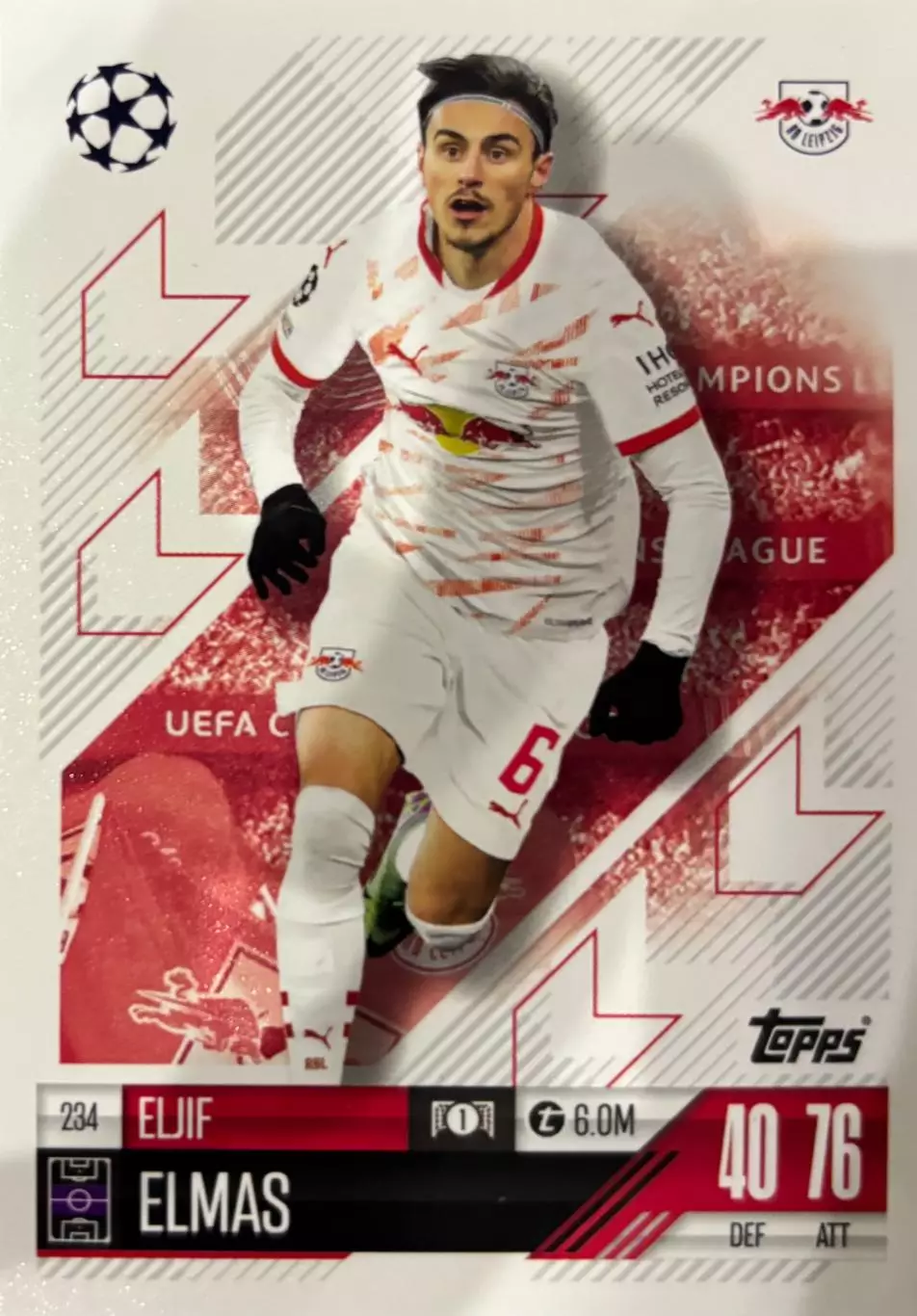 Футбол. Карточка Элиф Элмас РБ Лейпциг, Торино, Наполи Лига Чемпионов 2024-25