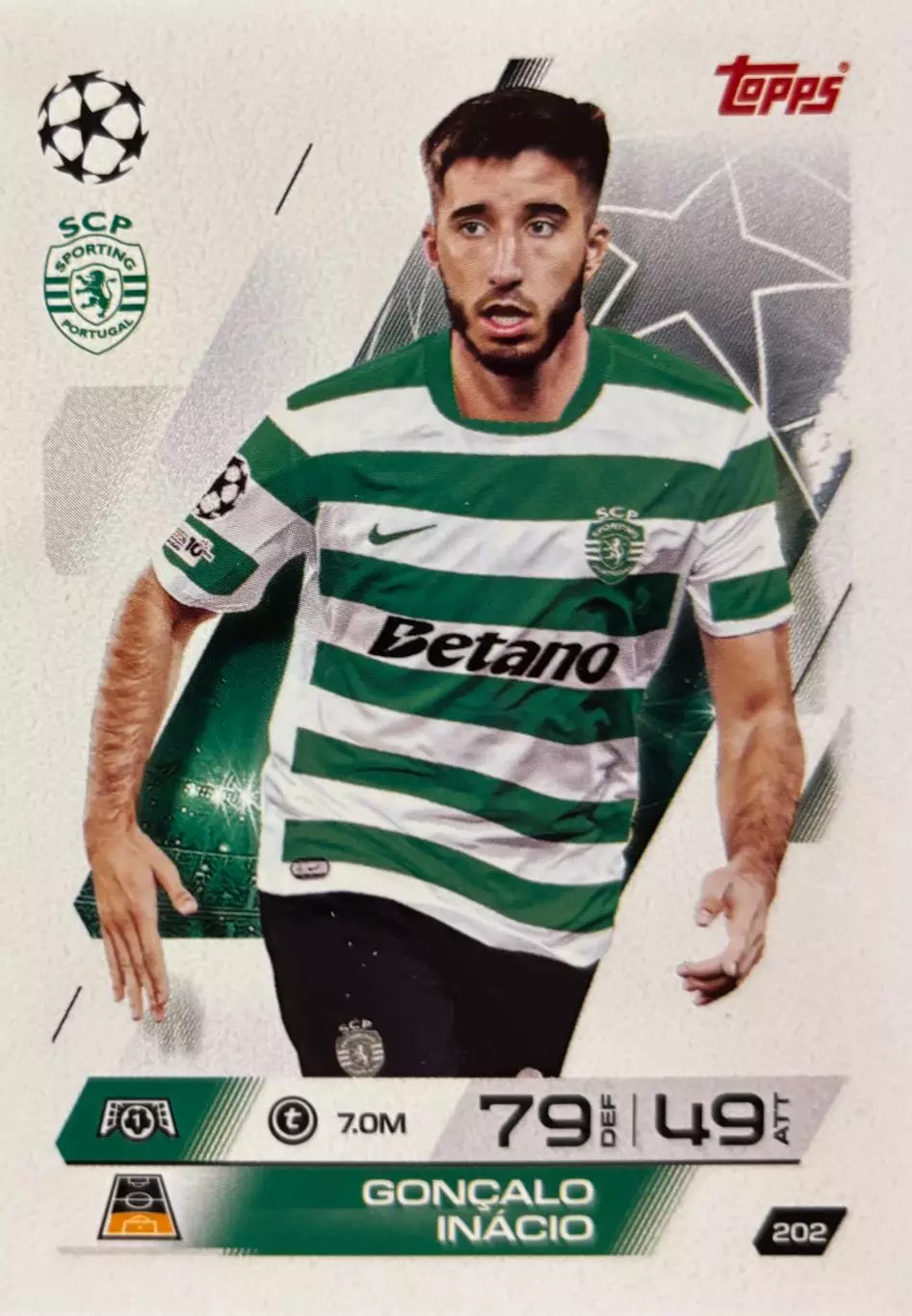 Футбол. Карточка Гонсалу Инасиу Спортинг Лиссабон Лига Чемпионов 2025-26 TOPPS