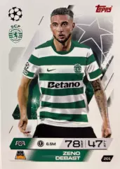 Футбол. Карточка Зено Дебаст Спортинг, Андерлехт Лига Чемпионов 2025-26 TOPPS