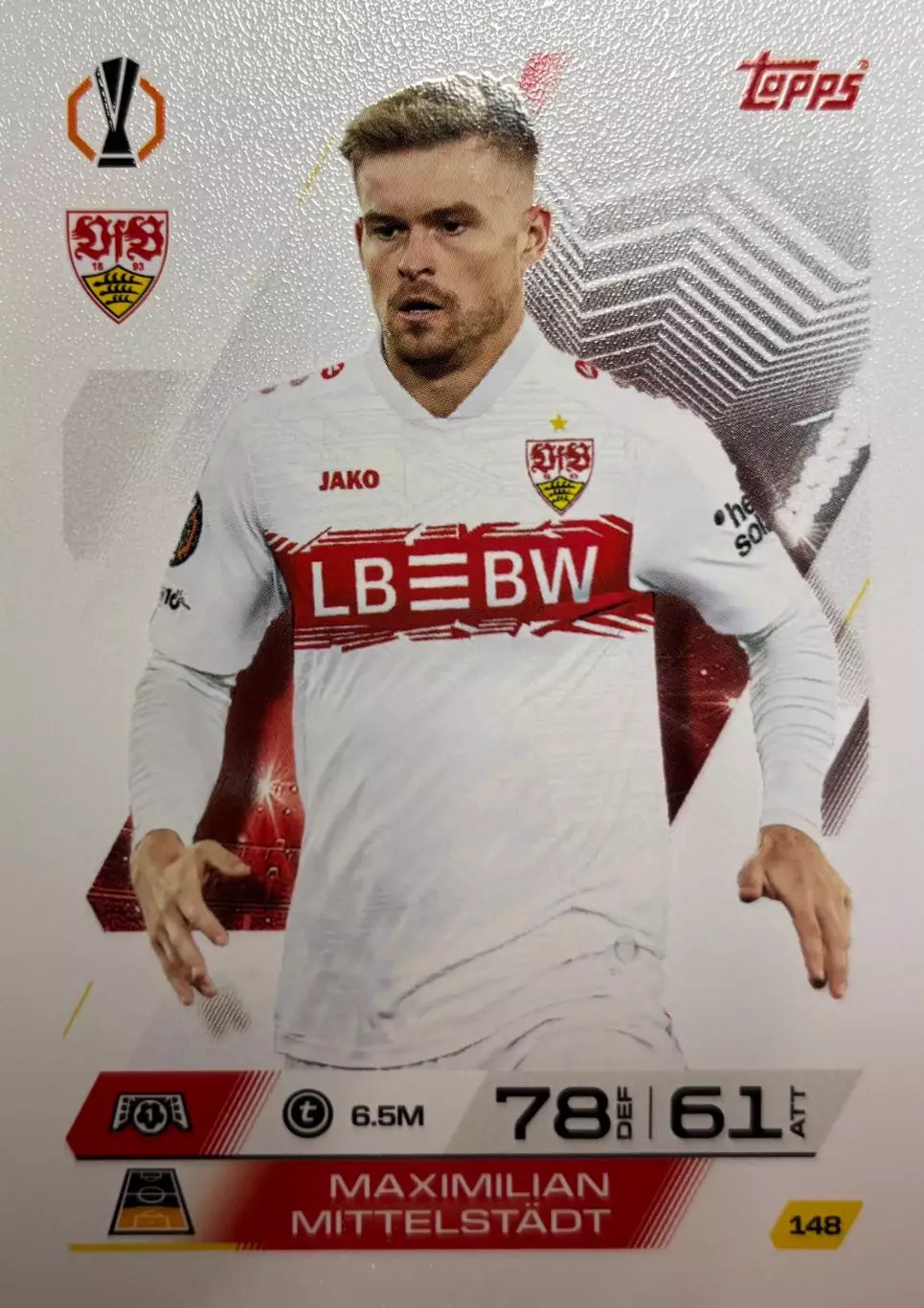 Футбол. Карточка Максимилиан Миттельштадт Штутгарт Лига Европы 2025-26 TOPPS