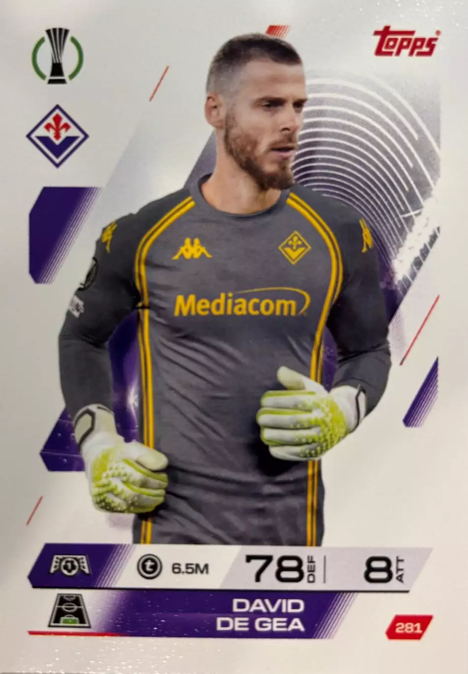 Карточка Давид Де Хеа Фиорентина, Манчестер Юнайтед Лига Конференций 2025-26