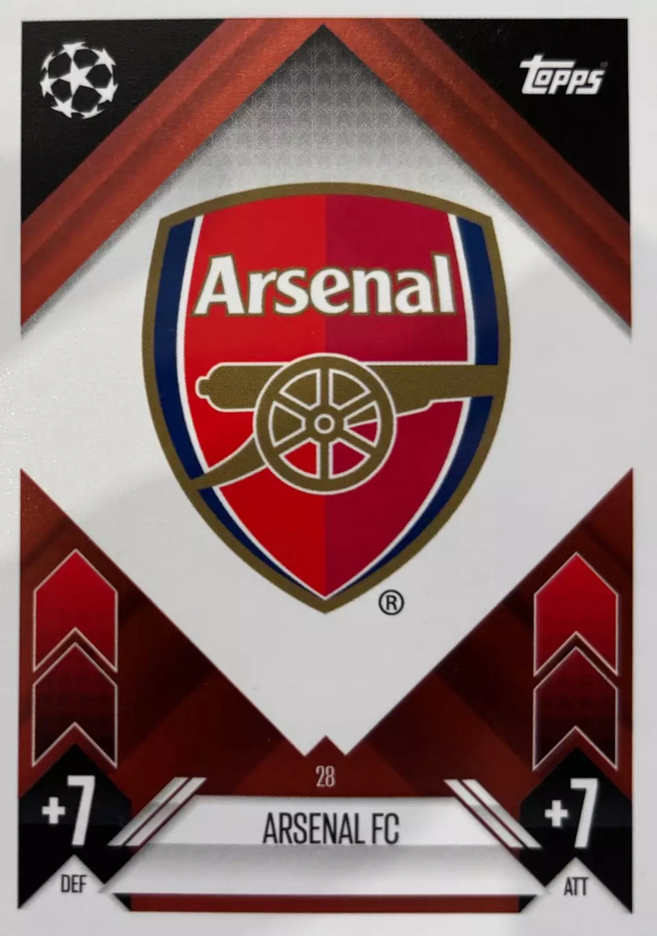 Футбол. Карточка Логотип Arsenal FC/Арсенал Лондон Лига Чемпионов 2024-25 TOPPS