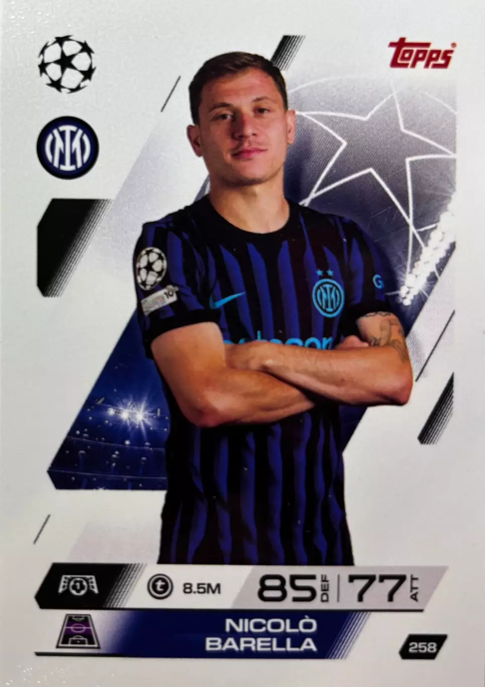 Футбол Карточка Nicolo Barella/Николо Барелла Интер Лига Чемпионов 2025-26 TOPPS