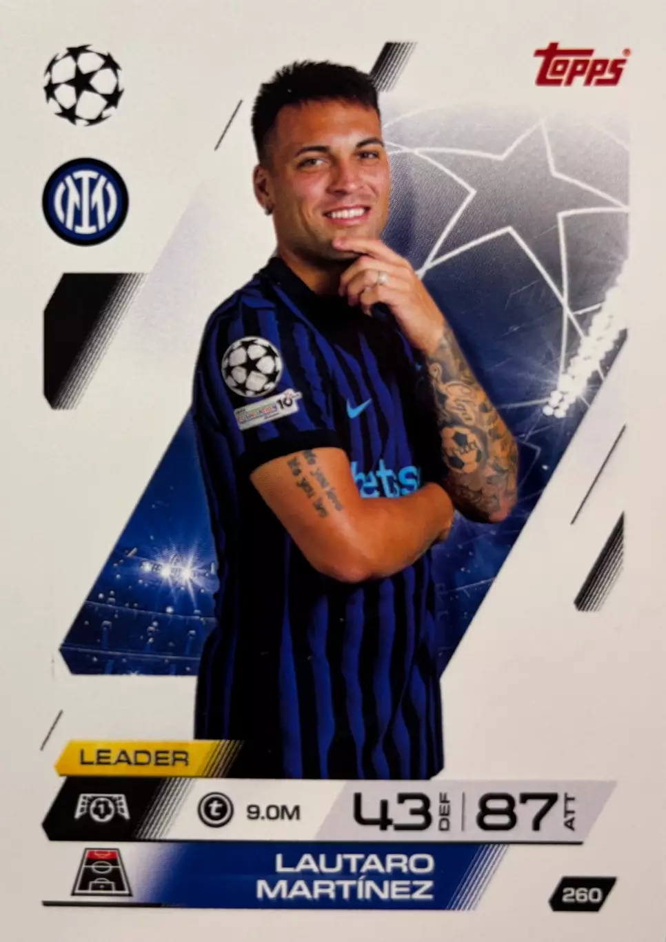 Футбол. Карточка Lautaro Martinez/Лаутаро Мартинес Интер Лига Чемпионов 2025-26