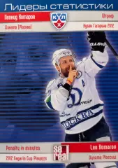 Хоккей. Карточка Леонид Комаров Динамо Москва КХЛ сезон 2012/13 SeReal