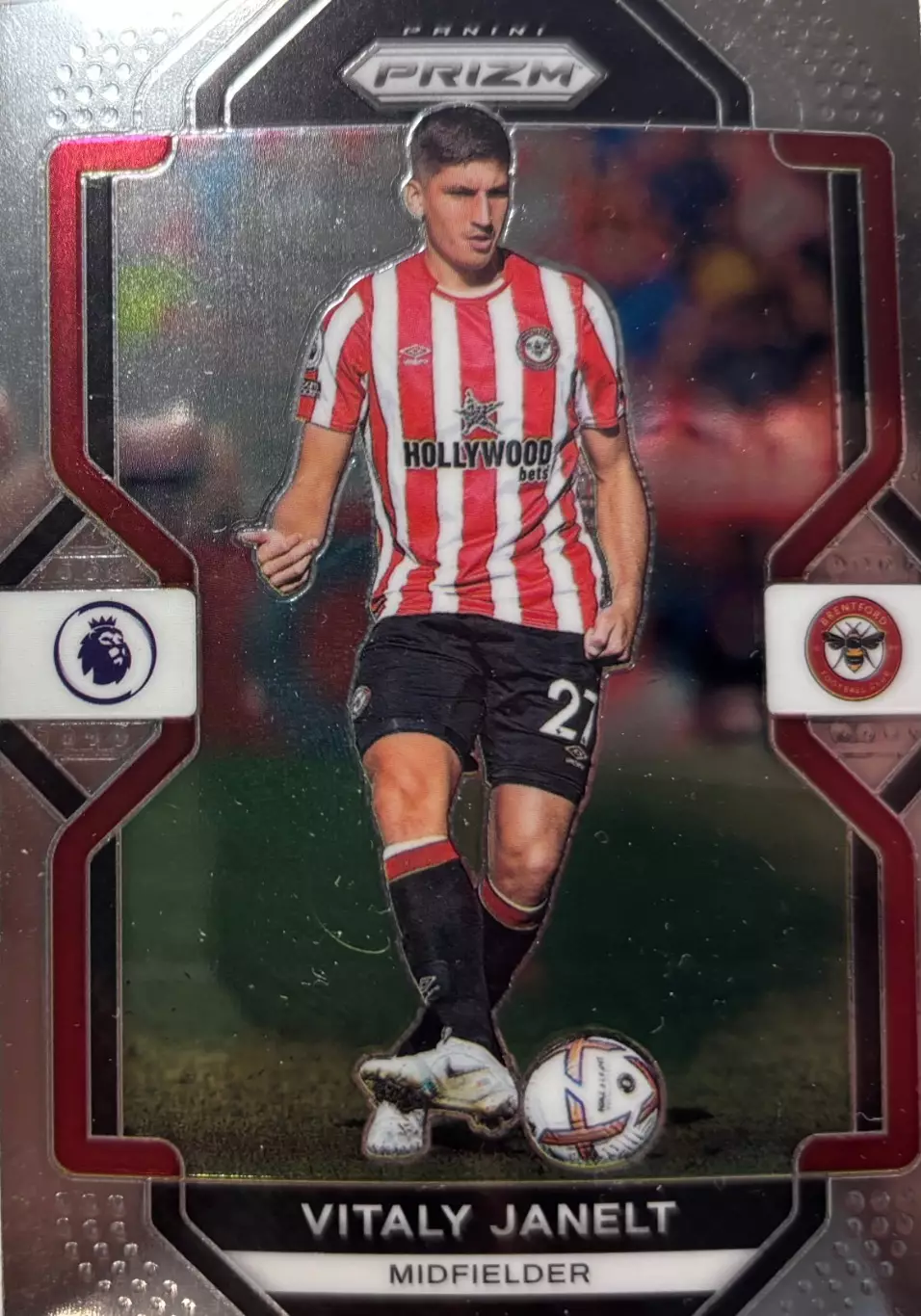 Футбол. Карточка Vitaly Janelt/Витали Янельт Брентфорд АПЛ 2021-22 Panini/Панини