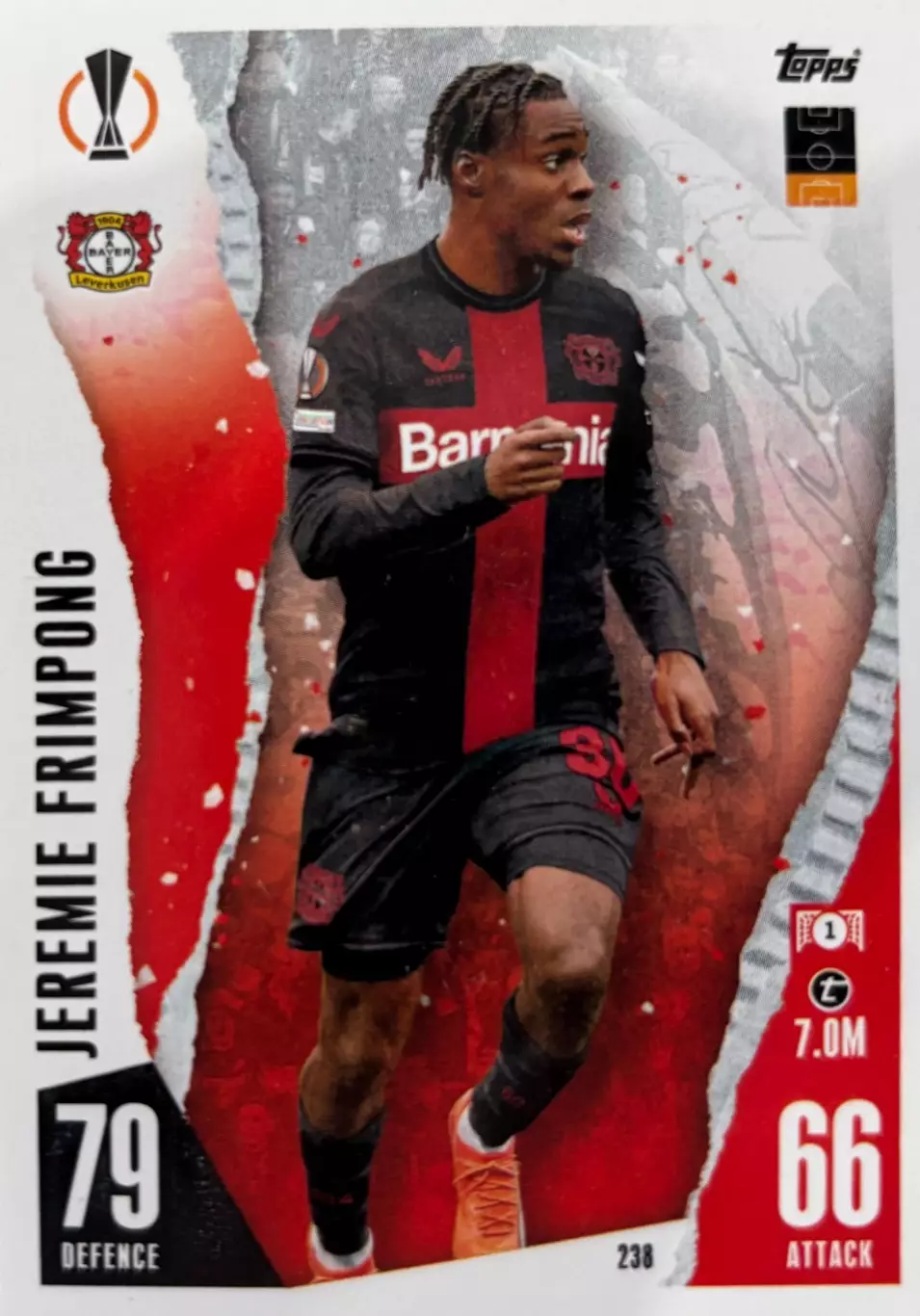 Футбол. Карточка Джереми Фримпонг Байер 04, Ливерпуль Лига Европы 2023/24 TOPPS