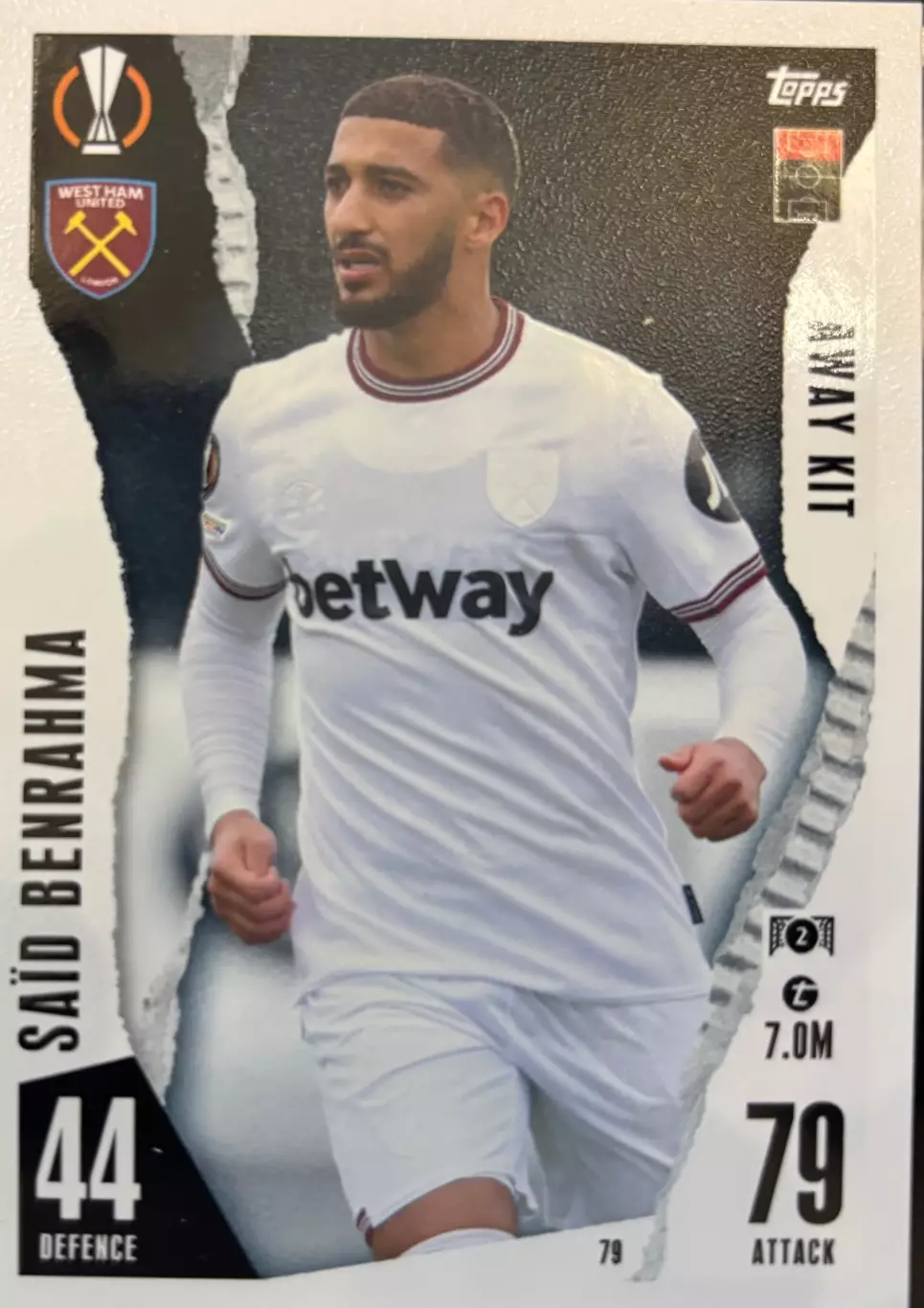 Футбол Карточка Said Benrahma/Саид Бенрахма Вест Хэм Юнайтед Лига Европы 2023-24