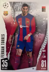 Карточка Ферран Торрес Барселона,Манчестер Сити, Валенсия Лига Чемпионов 2023-24
