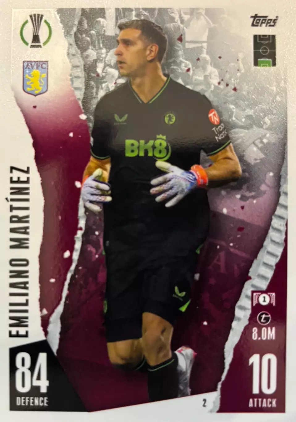 Футбол. Карточка Эмилиано Мартинес Астон Вилла, Арсенал Лига Конференций 2023-24