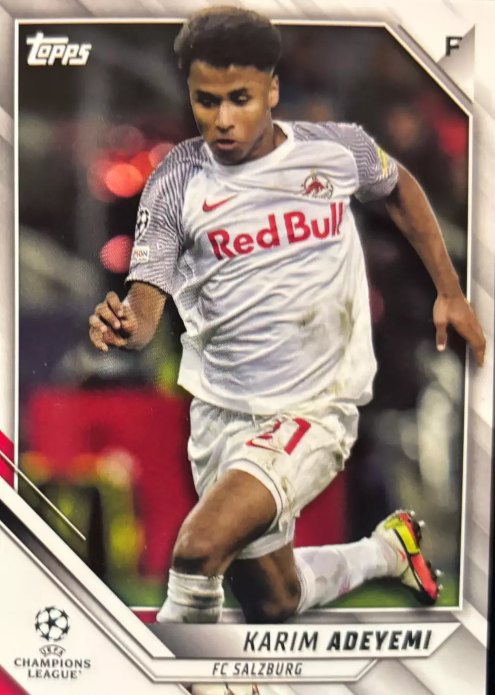 Футбол Карточка Карим Адейеми Зальцбург,Боруссия Дортмунд Лига Чемпионов 2021-22
