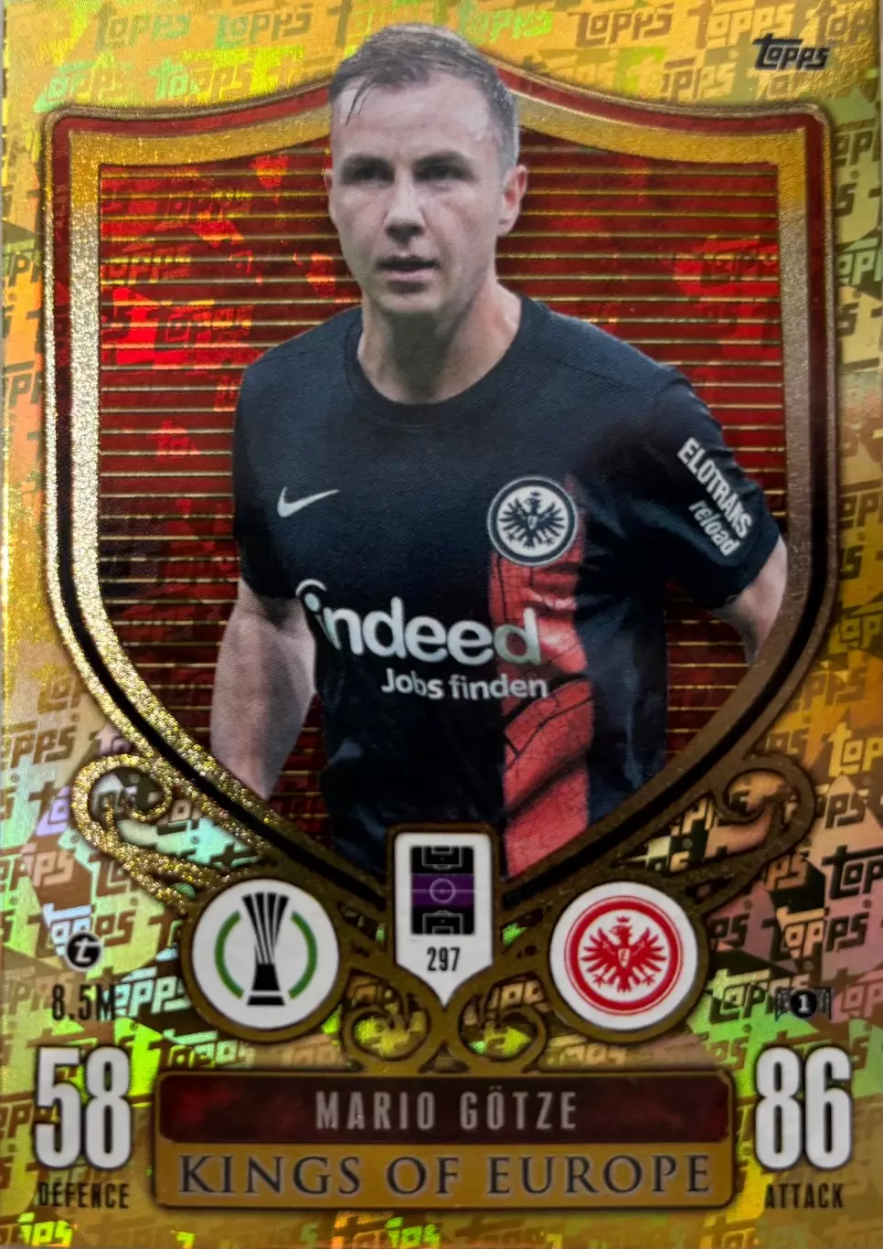 Футбол. Карточка Марио Гетце Айнтрахт, Бавария Лига Конференций 2023-24 TOPPS