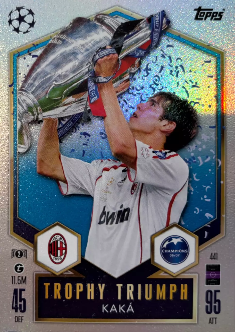 Футбол. Карточка Kaka/Кака Милан, Реал Мадрид Лига Чемпионов 2024-25 TOPPS