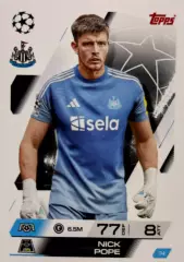 Футбол. Карточка Ник Поуп Ньюкасл Юнайтед, Бернли Лига Чемпионов 2025-26 TOPPS