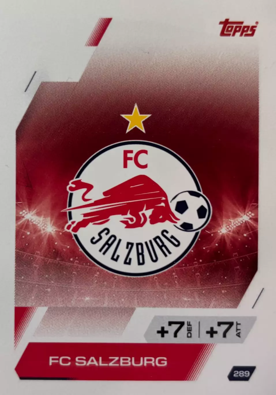 Футбол. Карточка Логотип/Эмблема Ред Булл Зальцбург Лига Чемпионов 2025-26 TOPPS