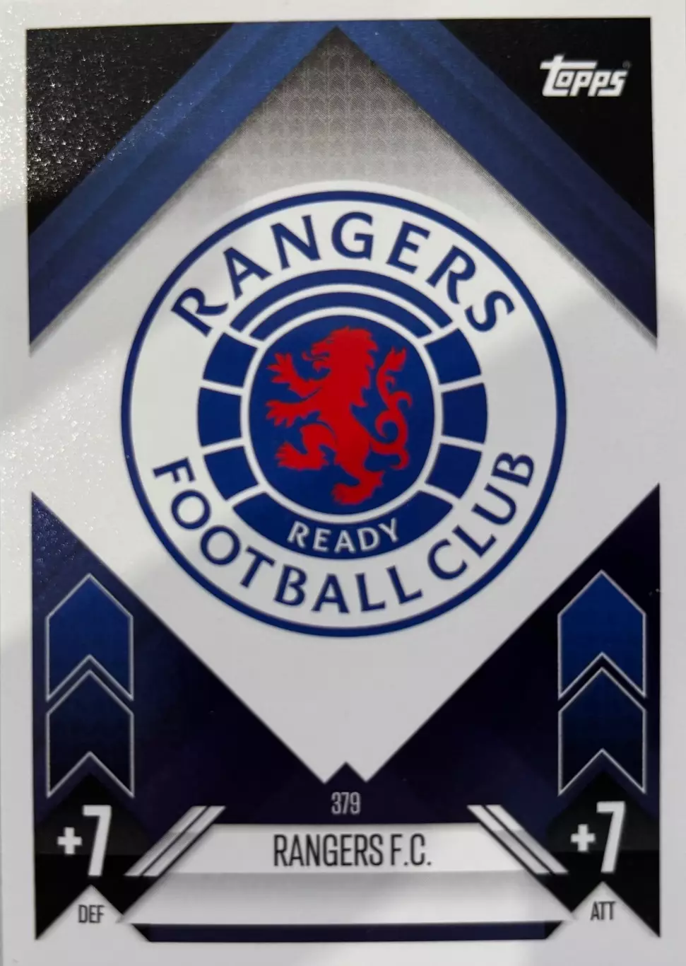 Футбол. Карточка Логотип/Эмблема Рейнджерс Лига Чемпионов 2024-25 TOPPS