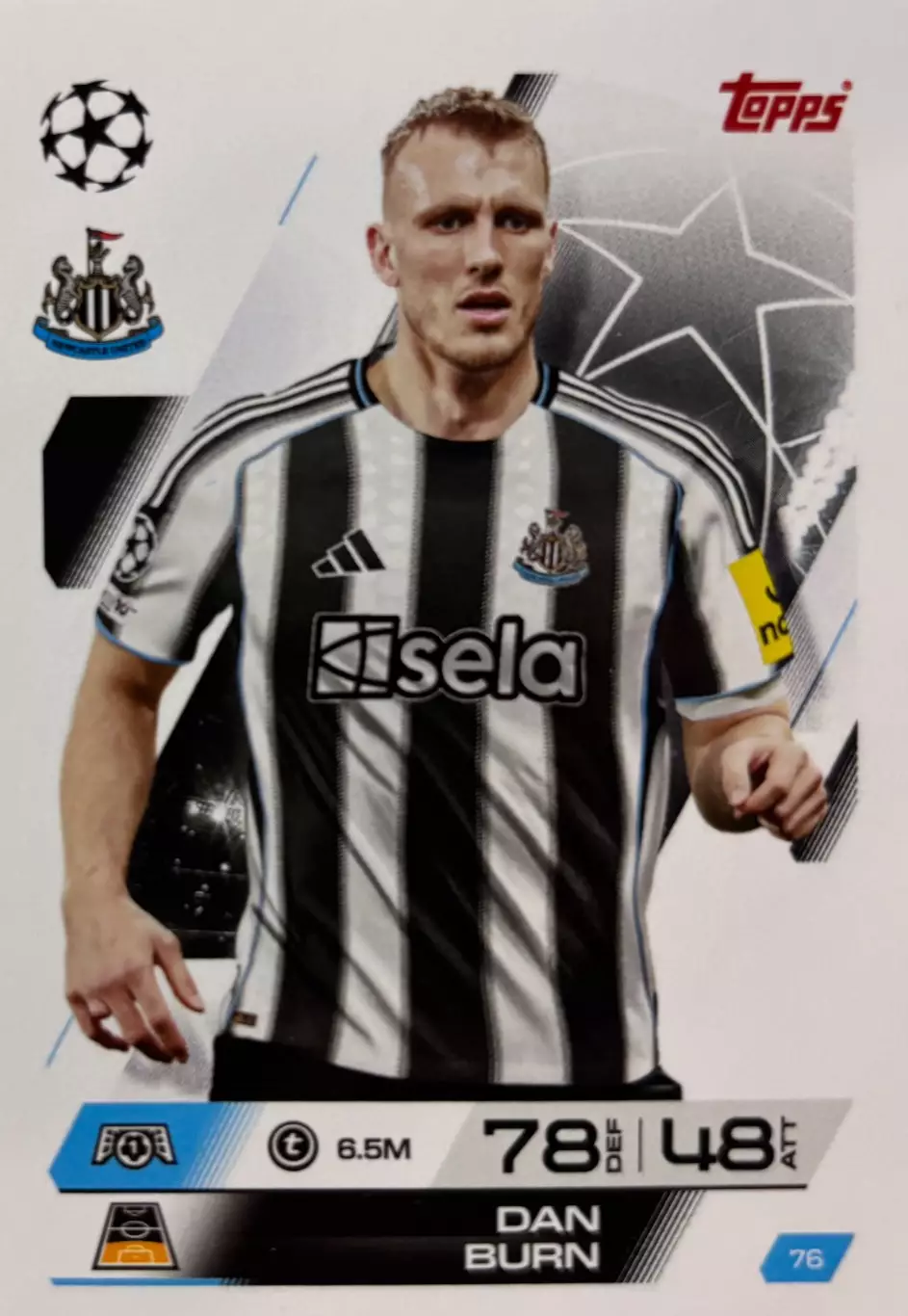 Футбол. Карточка Дэн Берн Ньюкасл Юнайтед, Брайтон Лига Чемпионов 2025-26 TOPPS