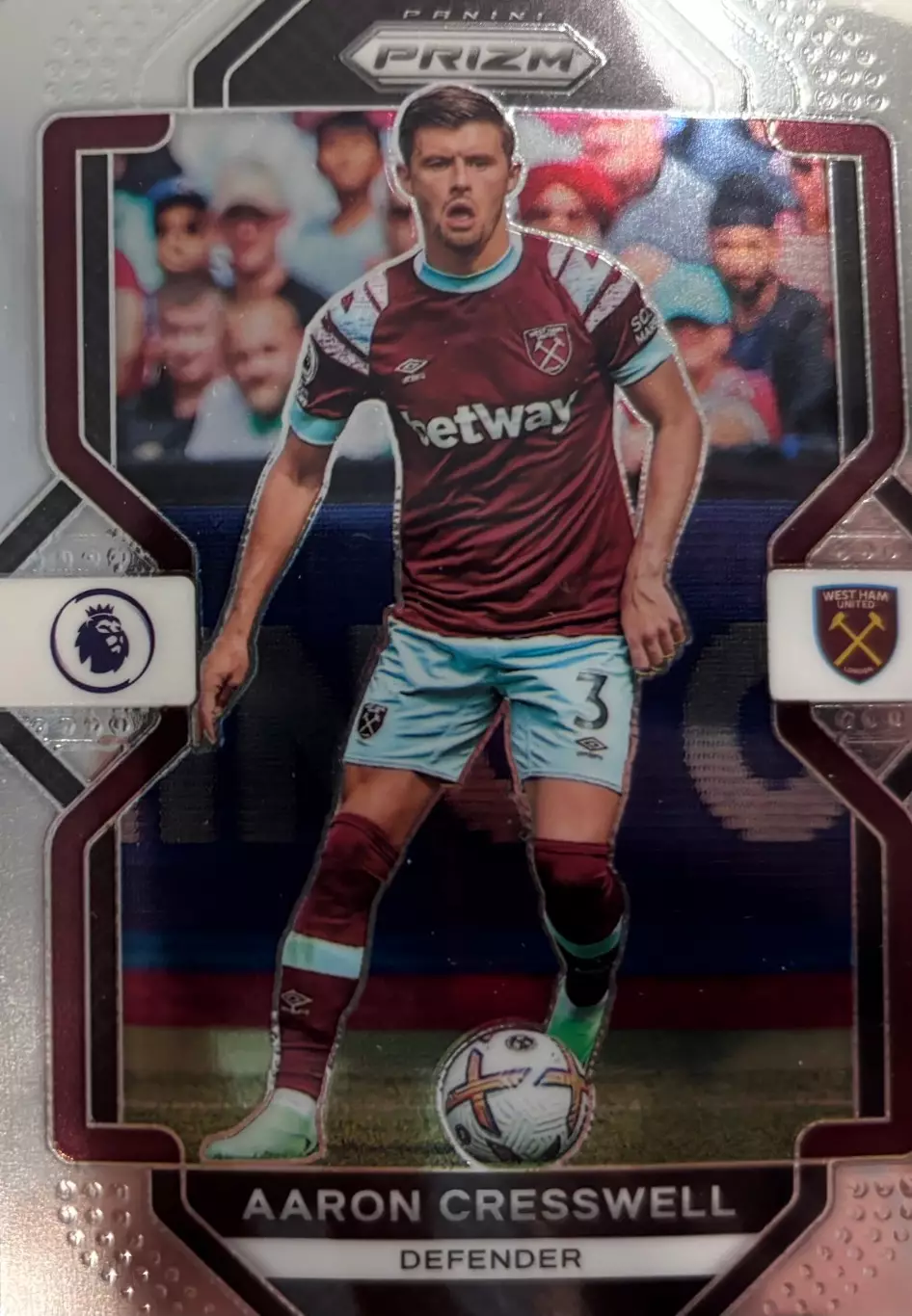 Футбол Карточка Аарон Крессуэлл Вест Хэм Юнайтед АПЛ 2022-23 Panini/Панини