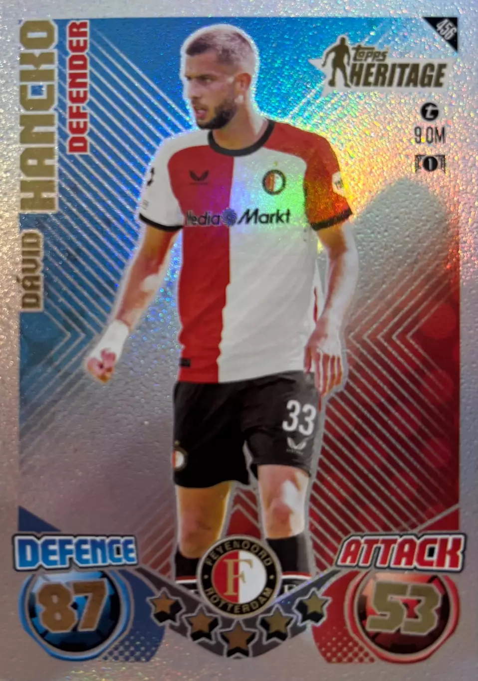 Футбол. Карточка Давид Ганцко Фейеноорд, Атлетико Лига Чемпионов 2024-25 TOPPS