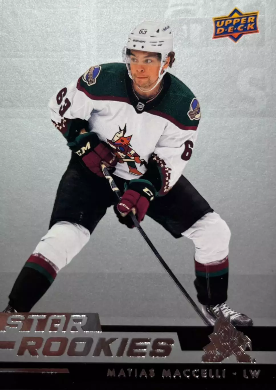 Хоккей. Карточка Matias Maccelli-Матиас Маччелли Arizona Coyotes-Аризона НХЛ-NHL