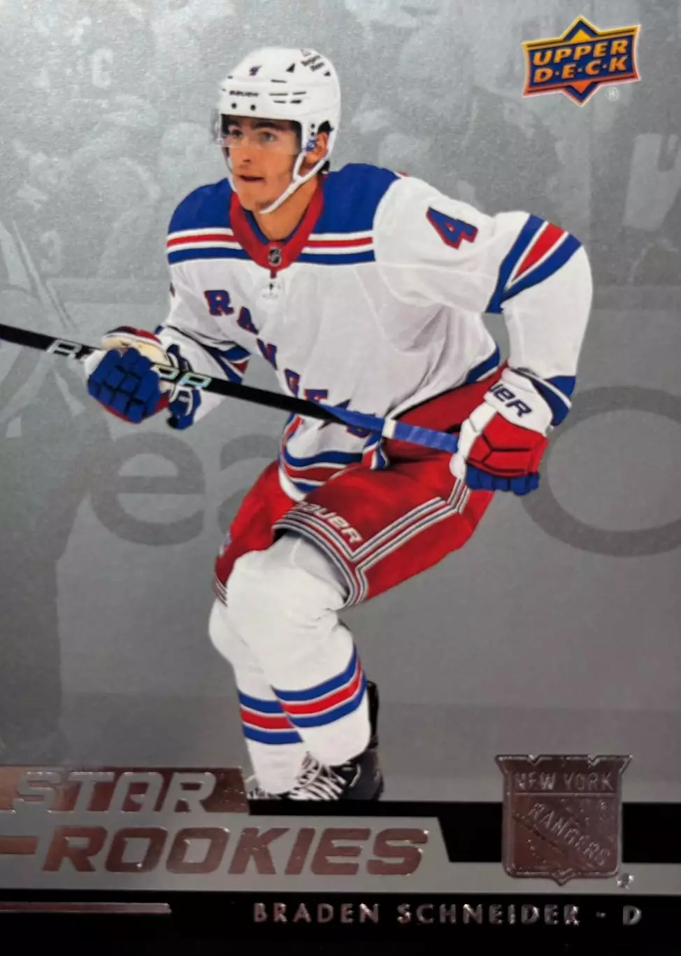 Хоккей. Карточка Braden Schneider-Браден Шнайдер New Rangers-Рейнджерс НХЛ-NHL