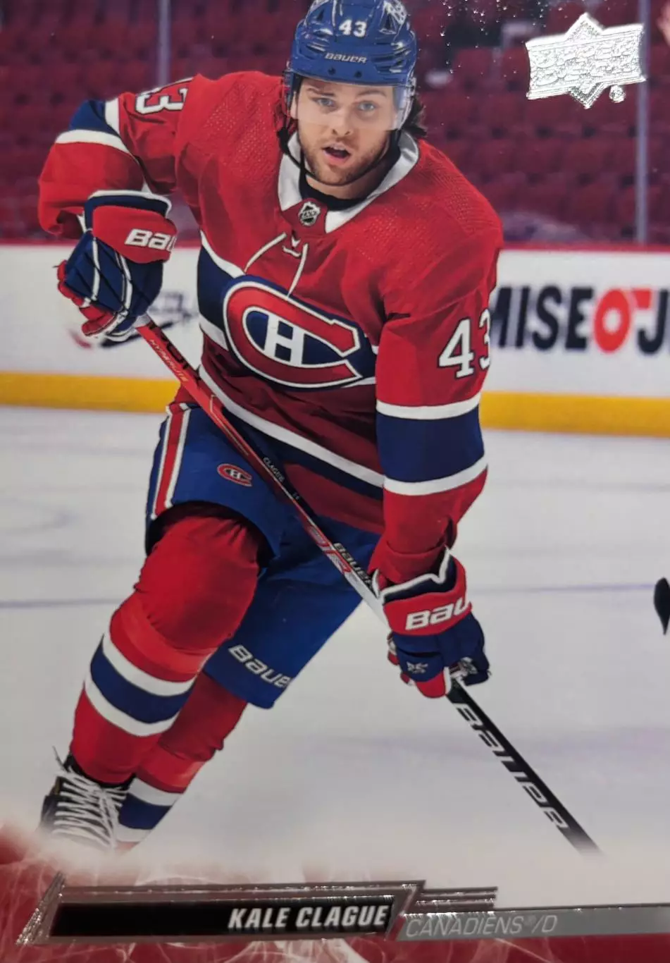 Хоккей. Карточка Kale Clague - Кейл Клейг Montreal Canadiens - Монреаль НХЛ/NHL