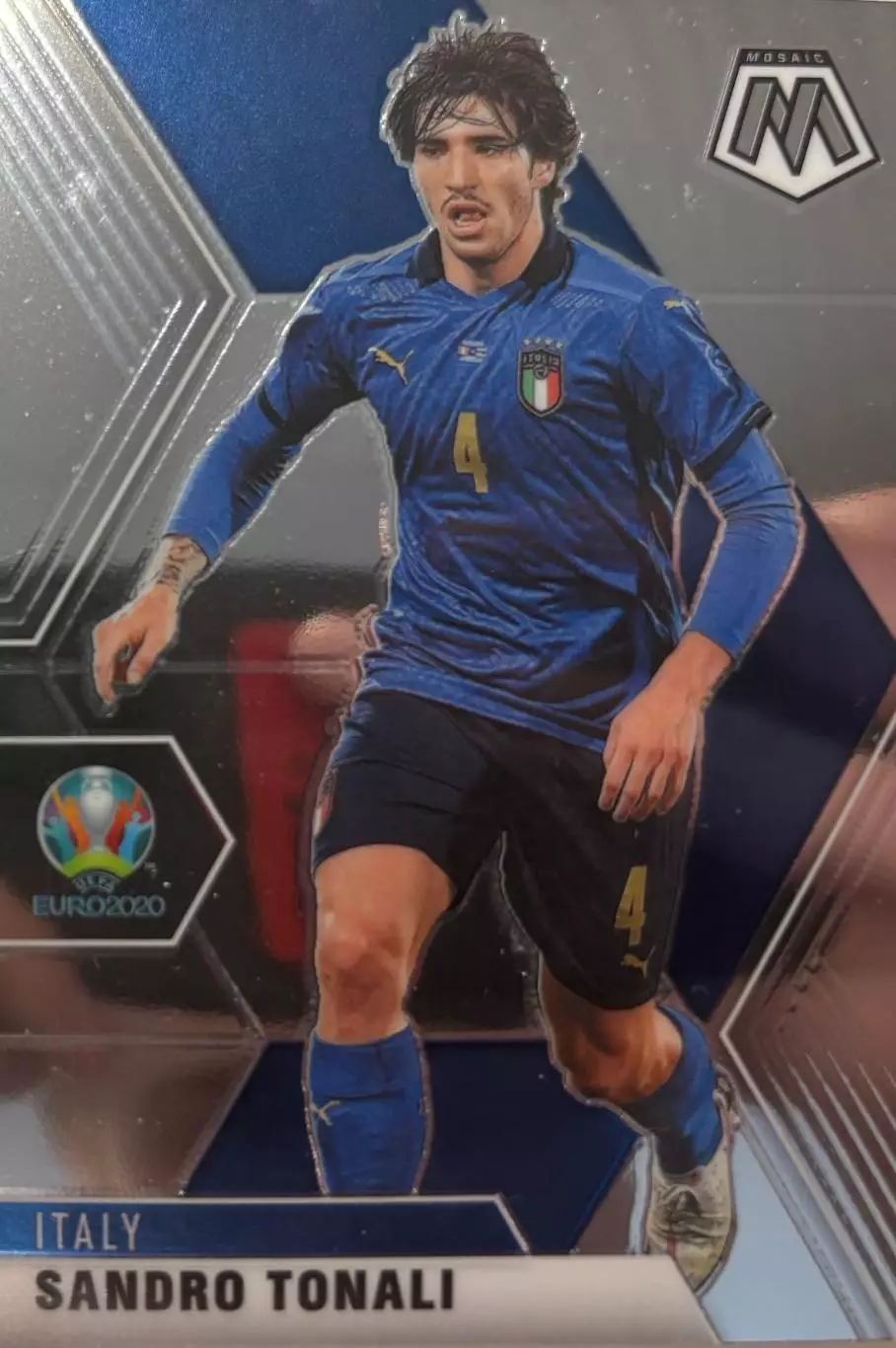 Футбол. Карточка Sandro Tonali/Сандро Тонали Италия, Милан Euro/Евро 2020 Panini