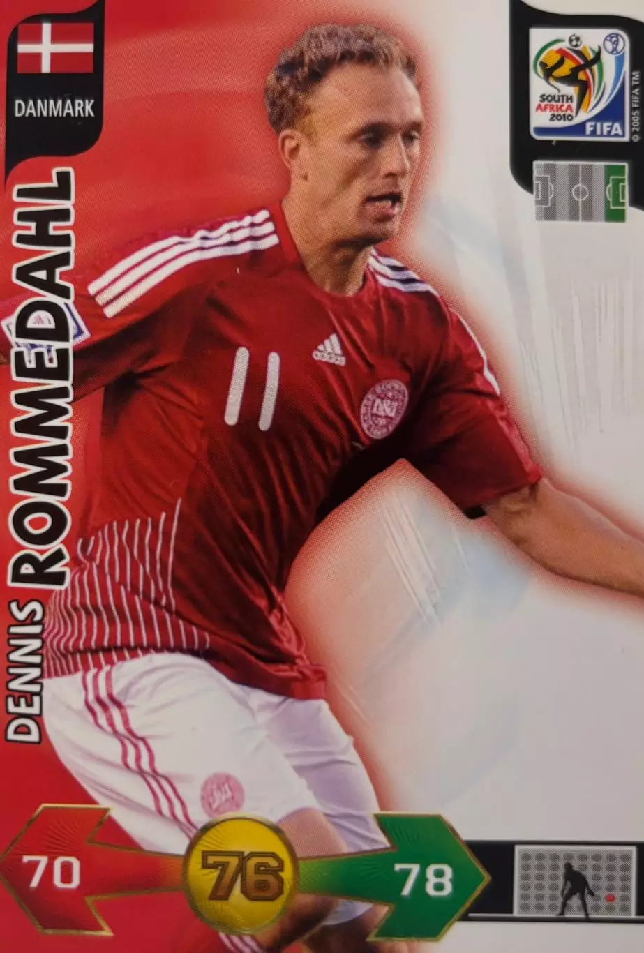 Футбол. Карточка Dennis Rommedahl/Деннис Роммедаль Дания Чемпионат Мира 2010
